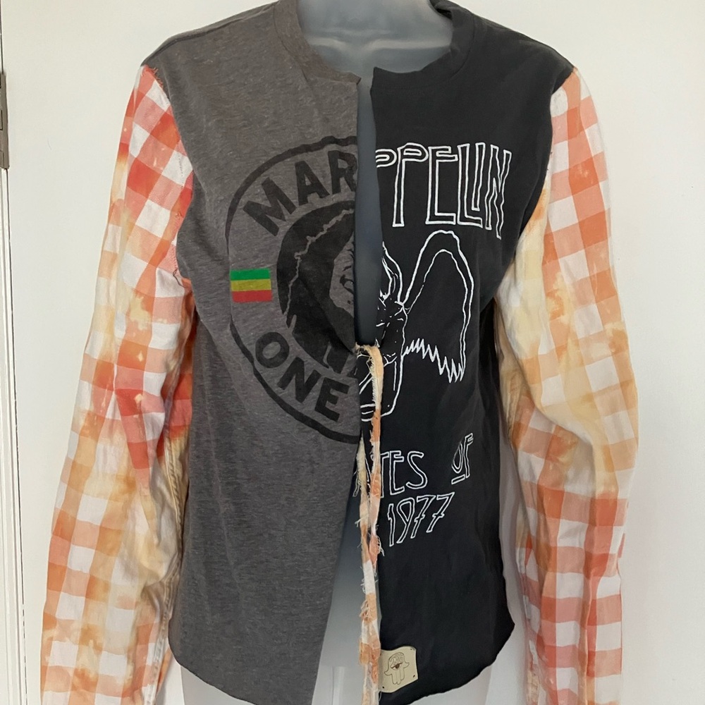 Ladies custom front tie rock n roll shirt